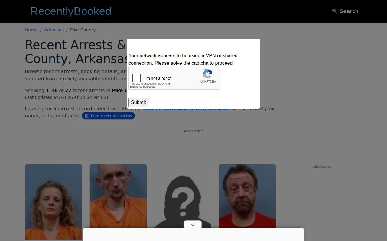 Unofficial Pike County recent-arrest compilation page