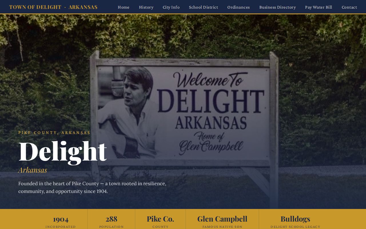 City of Delight community resource viewed while researching Delight recent arrests