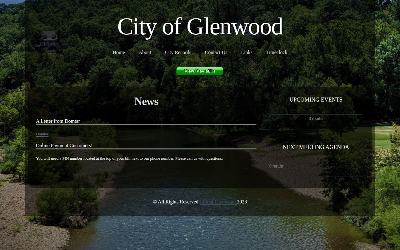 Official City of Glenwood website used to verify city contact and records routes